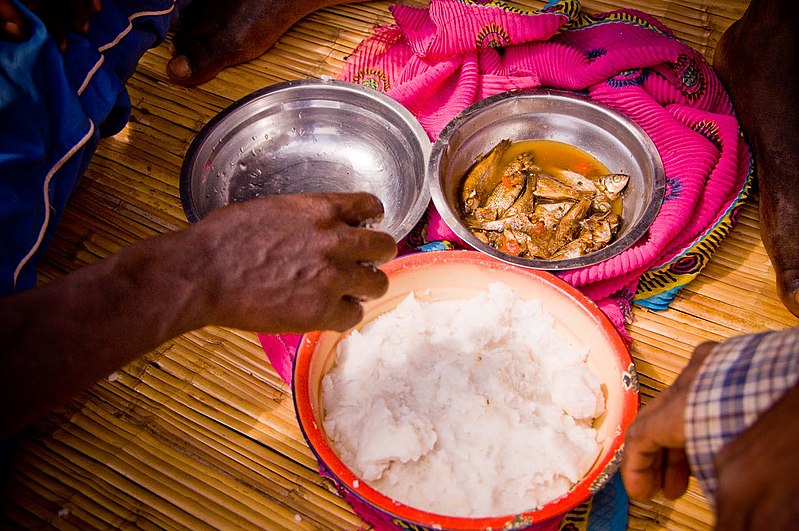 File:Yawo food staples - ugali and usipa.jpg