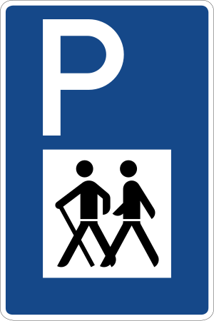 Zeichen 317 - Wandererparkplatz, StVO 1992.svg