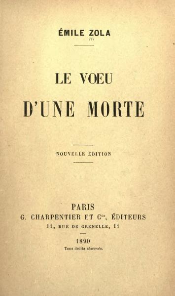 File:Zola - Le Vœu d’une morte, 1890.djvu