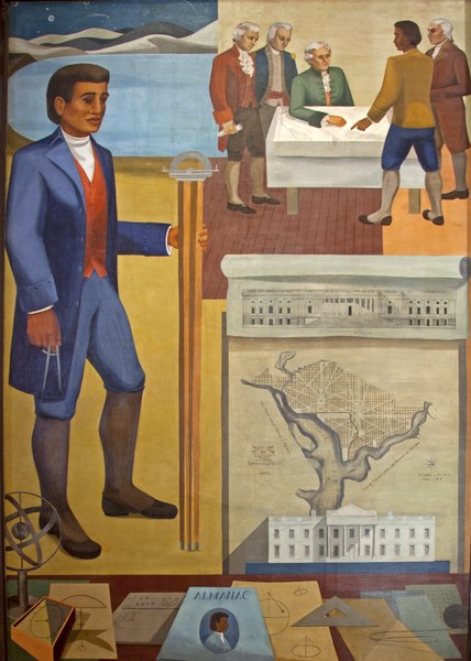 File:"Benjamin Banneker- Surveyor-Inventor-Astronomer," mural by Maxime Seelbinder, at the Recorder of Deeds building, built in 1943. 515 D St., NW, Washington, D.C LCCN2010641717.tif
