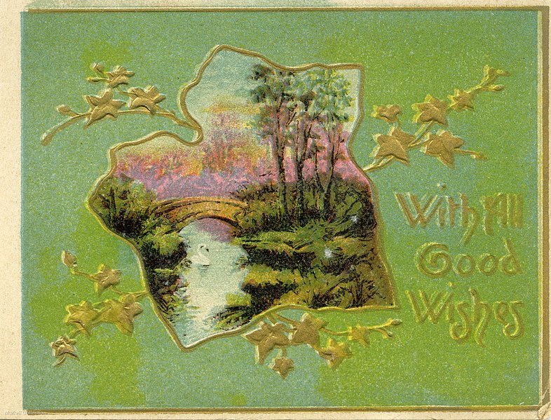File:"With all good wishes" - Christmas card. Nellie Murrell Collection, Australia c. 1900s.jpg