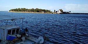 Île de Kranaë depuis les quais de Gýthio