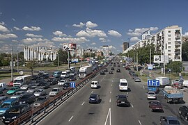 Проспект Берестейський в районі Повітрофлотського шляхопроводу