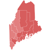 Eleições de 1990 para o Senado dos Estados Unidos no mapa de resultados do Maine por county.svg