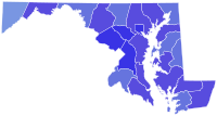 Democratic primary results by county:
Map legend
.mw-parser-output .legend{page-break-inside:avoid;break-inside:avoid-column}.mw-parser-output .legend-color{display:inline-block;min-width:1.25em;height:1.25em;line-height:1.25;margin:1px 0;text-align:center;border:1px solid black;background-color:transparent;color:black}.mw-parser-output .legend-text{}
Mikulski--50-60%
Mikulski--60-70%
Mikulski--70-80%
Mikulski--80-90% 1992 United States Senate Democratic primary election in Maryland results map by county.svg