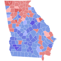 1996 United States Senate election in Georgia results map by county.svg