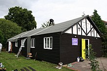 Replacing the roofing felt on a Scout hall in Wales 1st Rhosnessney Scout Hut - geograph.org.uk - 1633456.jpg
