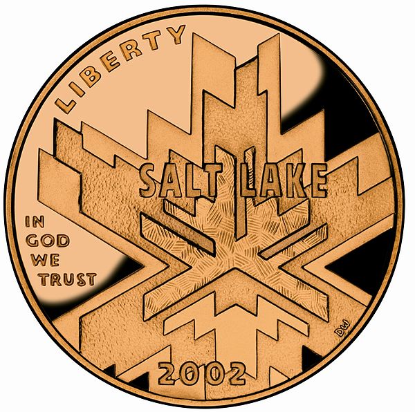 2002 Olympic Winter Games $5 coin created by the U.S. Mint