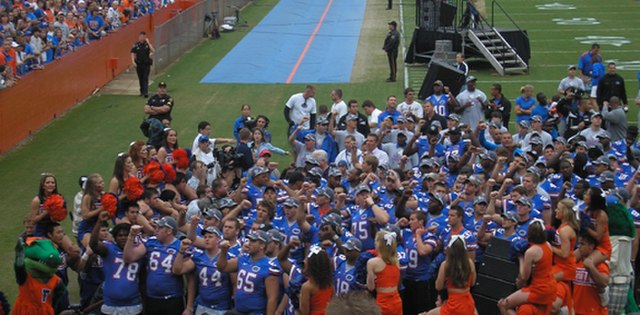 Florida Gators celebrating after winning the 2009 BCS Championship Game