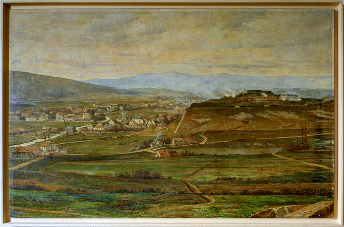 Le siège de Belfort en 1870 vu depuis la colline des Perches, par Étienne-Prosper Berne-Bellecour.
