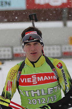 Tomas Hasilla en la Copa del Mundo de Biatlón 2012 en Hochfilzen