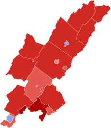 2016 general election in Virginia's 6th congressional district by county.svg