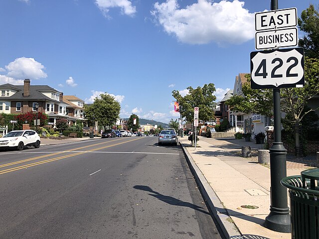 US 422 Bus. eastbound in West Reading