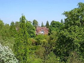 2 Adams Road (Robinson College student accommodation) viewed from across the college gardens.