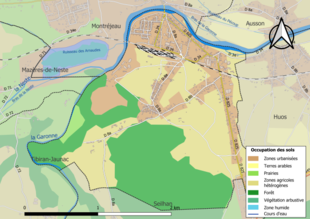 Kolorowa mapa przedstawiająca użytkowanie gruntów.