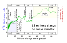 Evolució de la temperatura del planeta des del Paleogen fins al present.