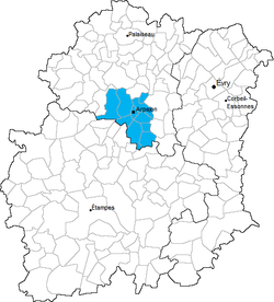 Kanton Arpajon na mapě departementu Essonne