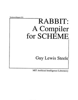 AITR-474 (1978) Rabbit: A Compiler for Scheme