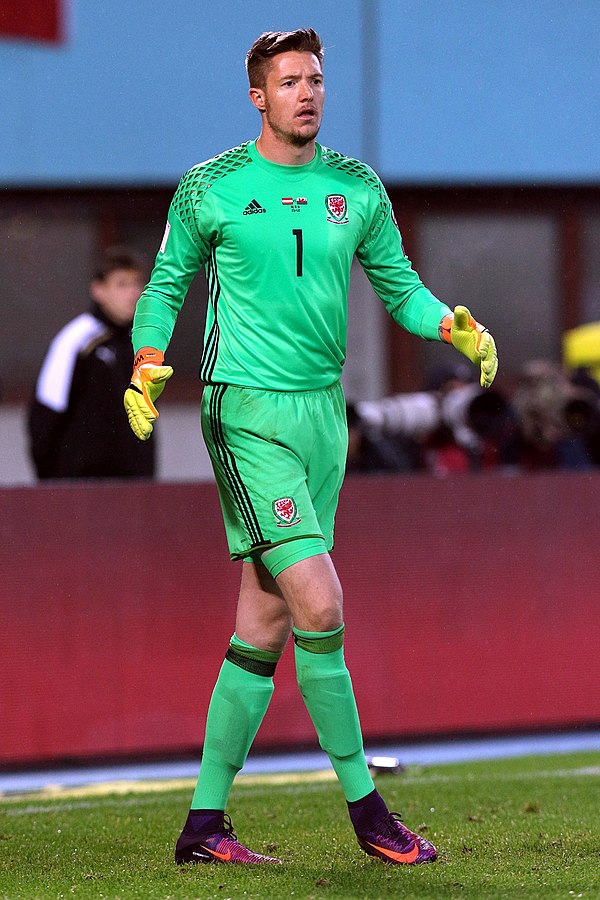 Hennessey playing for Wales in 2016