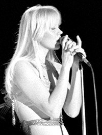 Fältskog at the opening concert of ABBA's European and Australian Tour in Oslo, 28 January 1977.