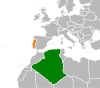 Location map for Algeria and Portugal.