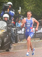 Alistair Brownlee wins the Hyde Park Triathlon, London, August 2011 Alistair Brownlee Hyde Park 2011.jpg