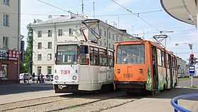 アンガルスク市電の主力車両・71-605（2009年撮影）