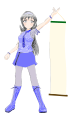 Anime girl holding empty scroll