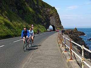 Cyclists along the Antrim Coast