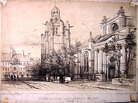 Le Havre, rue au sud de Notre-Dame (1840), planche imprimée par Auguste Bry.
