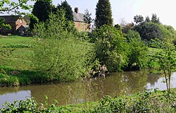 Areleston House from across the Trent and Mersey Canal. Arleston Canal.JPG