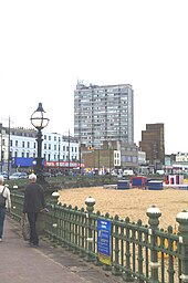 View from the seafront Arlington House from Marine Drive, Margate, Kent - August 2021.jpg