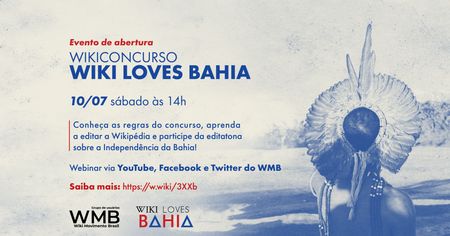 Arte de divulgação para o Evento de abertura Wikiconcurso Wiki Loves Bahia - versão Post feed Facebook.png