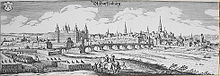 Aschaffenburg. Stich von Matthaeus Merian in der Topographia Germaniae.