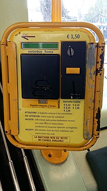 Atac ticket machine of (metro,bus,train) in rome