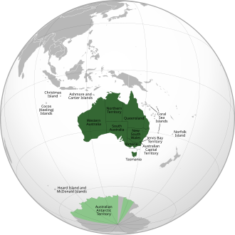 A map of Australia's states and territories Australia states and territories labelled.svg