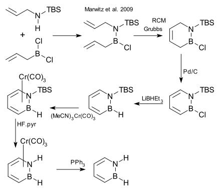 Azaborine synthesis Marwitz 2009.svg