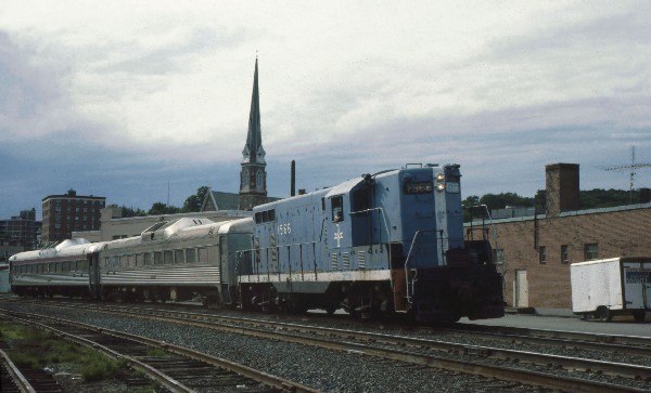 An MBTA train at Fitchburg in 1980