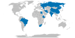 Carte des BRICS en 2024.