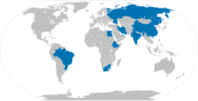 Kaarten van BRICS-landen.