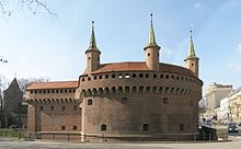 The Barbican in Krakow Barbakan Krakow z ulicy Basztowej 2.jpg