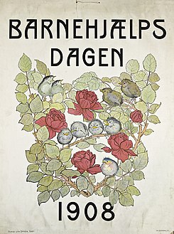 Barnehjælpsdagen Plakat, litografi fra 1908