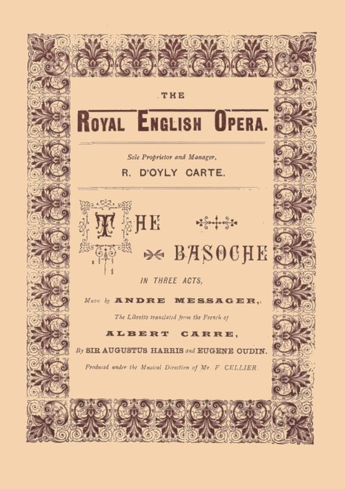 Programme for the first London production, 1891