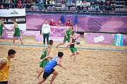 Deutsch: Beachhandball bei den Olympischen Jugendspielen 2018; Tag 6, 12. Oktober 2018; Jungen, Platzierungssspiel Ränge 5-6 – Thailand-Ungarn 0:2 English: Beach handball at the 2018 Summer Youth Olympics at 12 October 2018 – Boy's Placement Match 5-6 – Thailan-Hungary 0:2