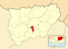 Locatie van de gemeente Bedmar y Garcies op de kaart van de provincie