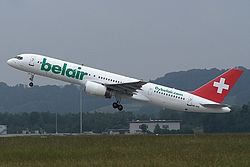 Boeing 757-200 авиакомпании Belair в новой раскраске, середина 2007 года