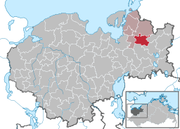 Läget för kommunen Benz i Landkreis Nordwestmecklenburg