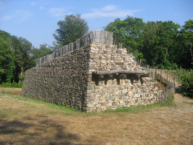 Reconstruction of the redoubt of Bibracte, a part of the Gaulish oppidum. The Celts utilized these fortified cities in the 2nd and 1st centuries BC.