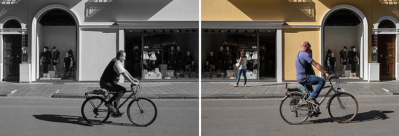 Bicycle commuters, Corso Vittorio Emanuele II, Foggia