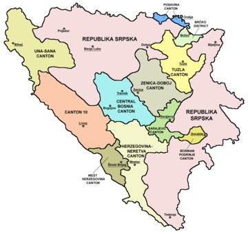 Cantons of the Federation of Bosnia and Herzegovina